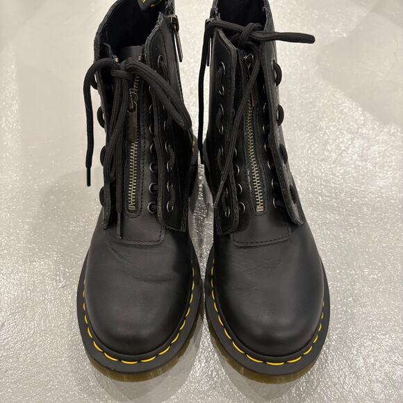 Dr. Martens 1460 Pascal Nappa Zipper Boots Women's US 7 Black Lace Up/Zip - Picture 5 of 9